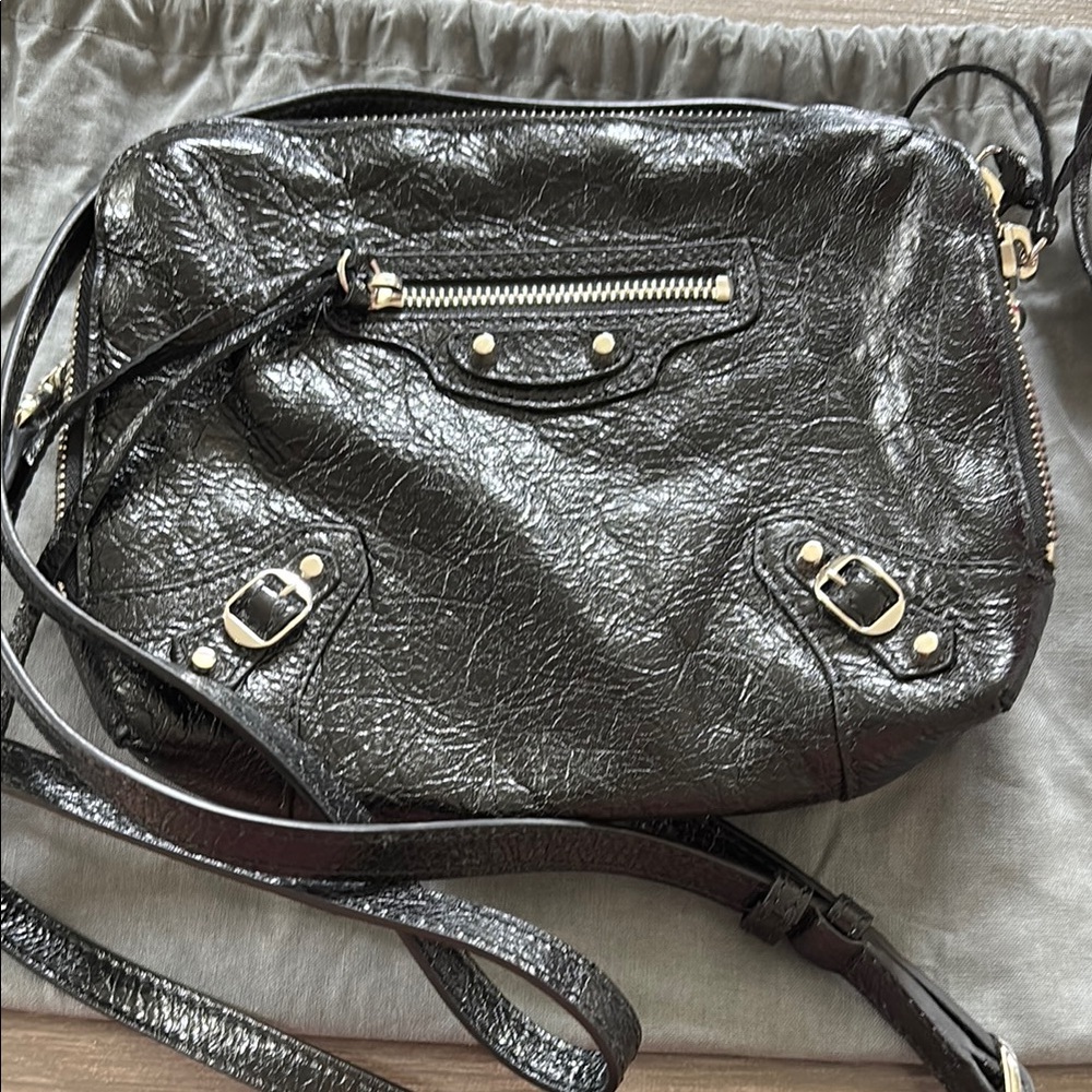 Balenciaga Black Crossbody Bag with Signature Hardware